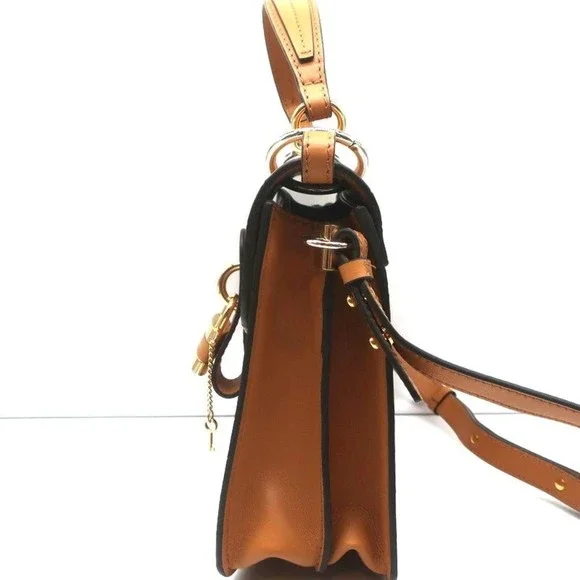 Chloe Small Aby Day Bag Autumnal Brown Croc-Embossed Leather Crossbody Tote NEW - Picture 5 of 12